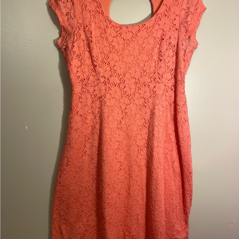 Coral Lace Motherhood Maternity Dress